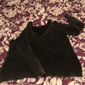 Torrid black wash sweater with sleeve detail